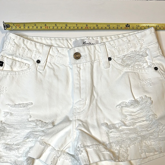 KanCan White Distressed Denim Shorts - Picture 4 of 10